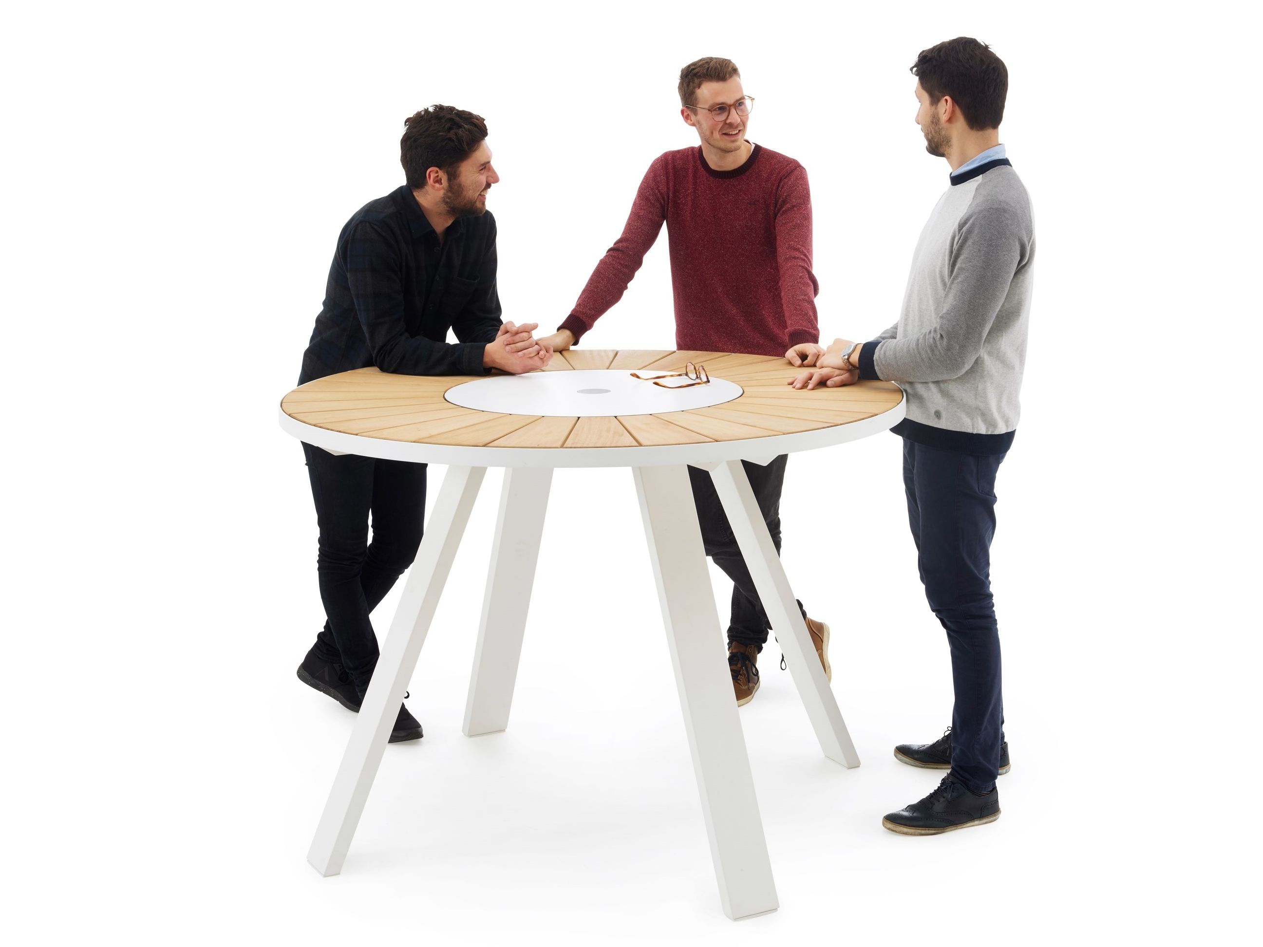 Высокий садовый стол в ироко с ленивой Сьюзен Extremis Pantagruel ARCH-00068395 - Вид №1