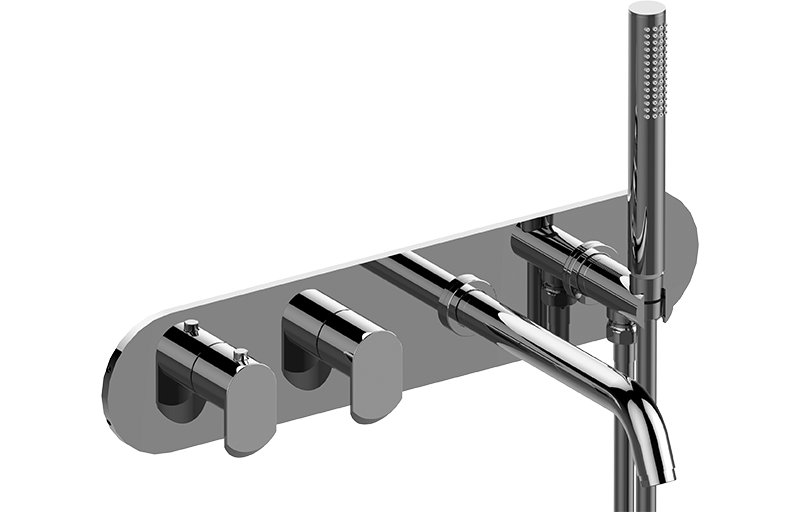 EL7.690H-LM45E0-T Настенный термостатический смеситель для ванной с душевым комплектом- Внешние элементы GRAFF Phase