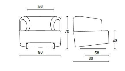 Тканевое кресло с подлокотниками Diemme ARCH-00001733 - Вид №2