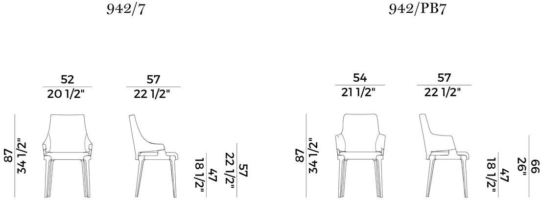 Potocco Мягкое кожаное кресло с подлокотниками Velis 942/7 - Вид №3