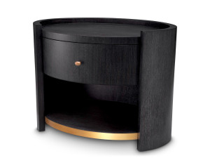 Овальная тумбочка из шпона