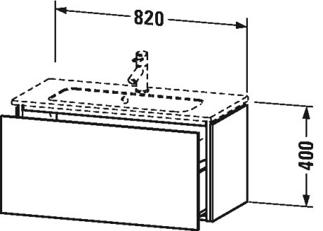 Тумбочка подвесная компакт L-Cube #LC6157 820 x 391 мм Duravit LC615700909 - Вид №1