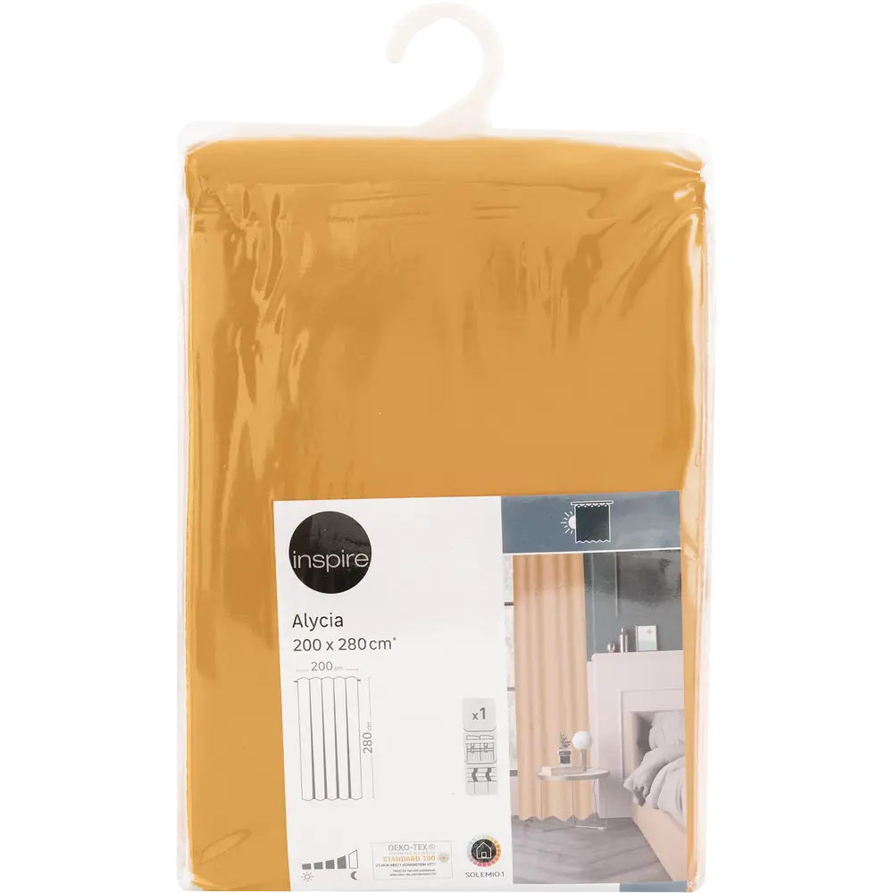 Штора на ленте со скрытыми петлями блэкаут Inspire Alycia 200x280 см цвет желтый Solemio 1 83716088 STLM-2003847  - Вид №7
