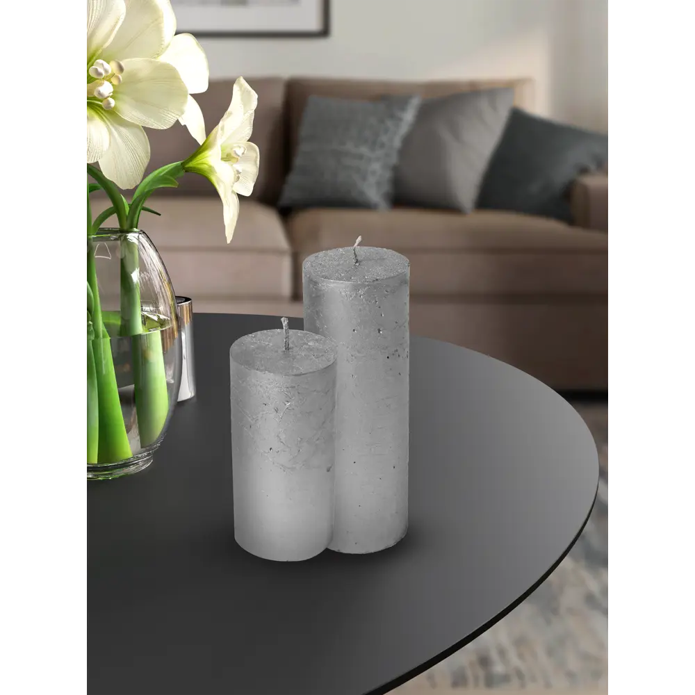 Santreyd Свеча-столбик «Рустик» серебристая для интерьерного декора 83305493 STLM-0040299 - Вид №3