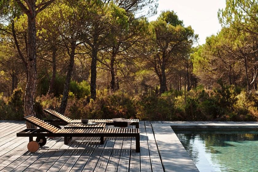 GANDIABLASCO Садовая кушетка из тика на колесиках Dna teak sun-id-1457813 - Вид №7