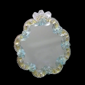 1651 ORIGINALMURANOGLASS Настольное Венецианское Зеркало - Королева Елизавета - Цветы - Муранское стекло  см