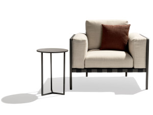 Высокий круглый алюминиевый журнальный столик с порошковым покрытием