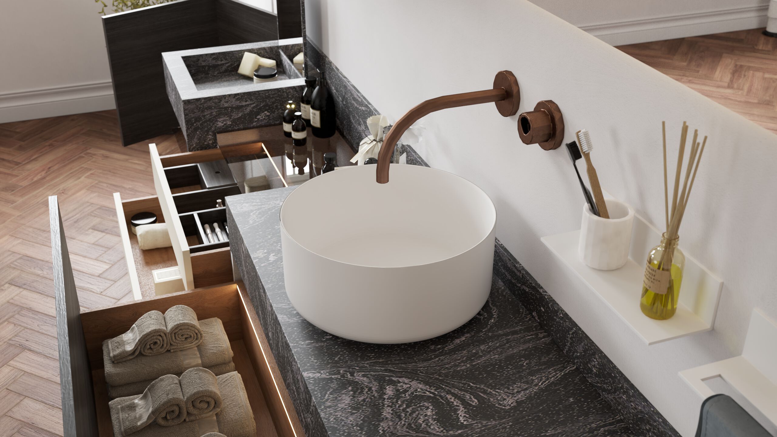 Подвесной умывальник с ящиками Acquapazza AMADIA ARCH-00065163 - Вид №3