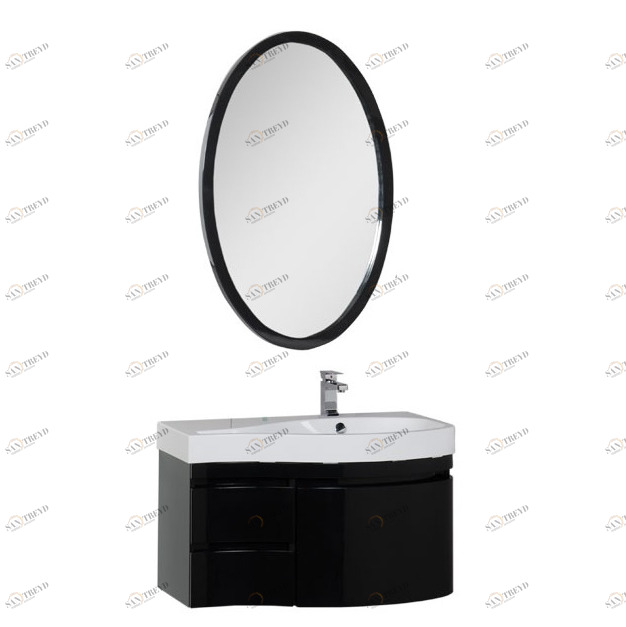 Комплект мебели Aquanet Сопрано 95 R черный (3 ящика) 00169445