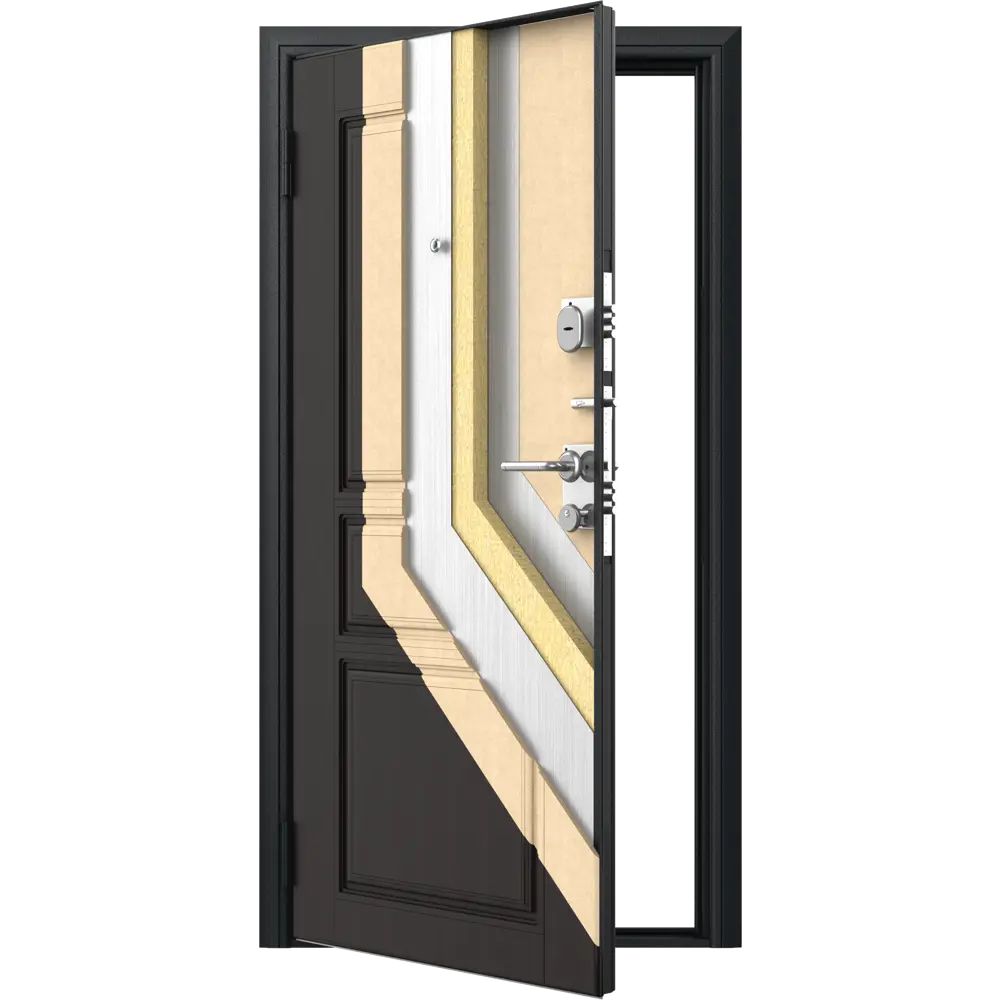 Дверь входная металлическая Премиум New 98x205 см левая белый с зеркалом DOORHAN STLM-2054127 - Вид №2