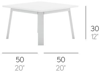 GANDIABLASCO Квадратный журнальный столик из термо-лакированного алюминия Timeless sun-id-1416344 - Вид №2