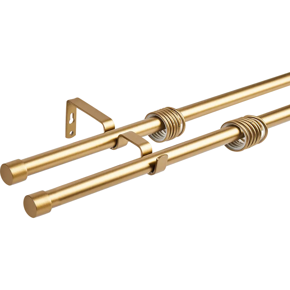 Карниз двухрядный раздвижной с заглушкой d19/16 мм 140-280 см металл цвет бронза ORBIS STLM-2063456