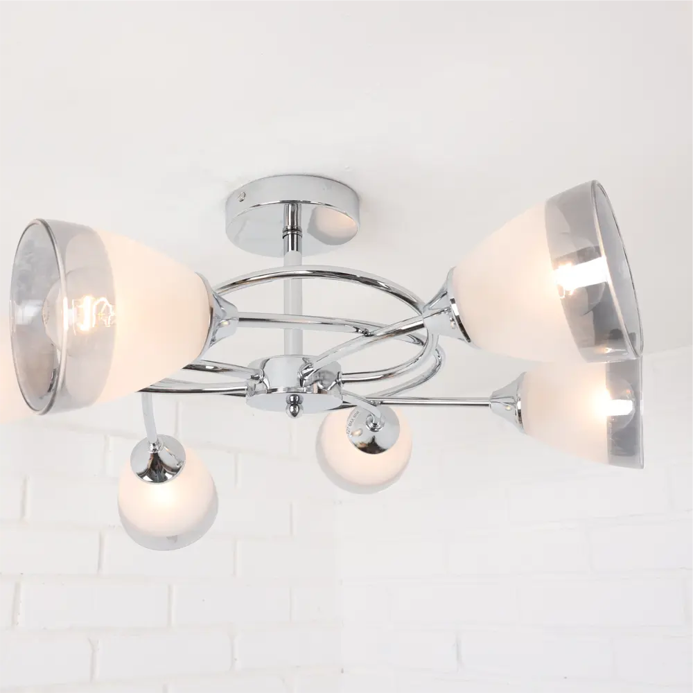 Люстра потолочная «Costa» 24000-6 6 ламп 18 м² цвет серебристый SCHAFFNER STLM-2075328 - Вид №7