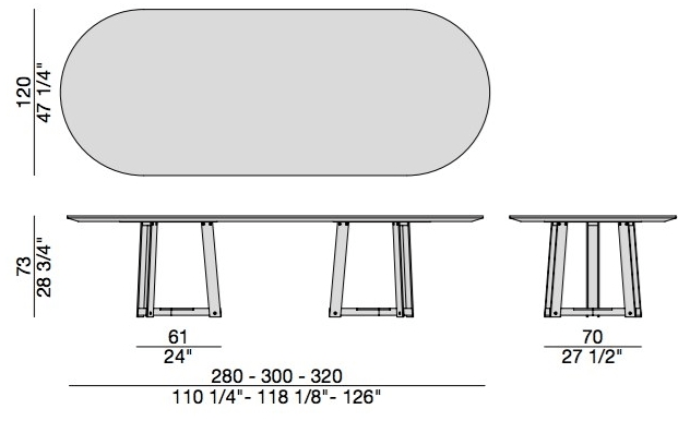 Porada Овальный стол из ясеня и металлической основы Twenty sun-id-1384173 - Вид №2