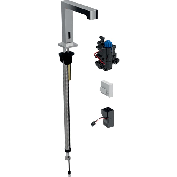 116.197.21.1 Смеситель для раковины Geberit Brenta, вертикальный монтаж, питание от сети, с функциональным блоком для скрытого монтажа Geberit 