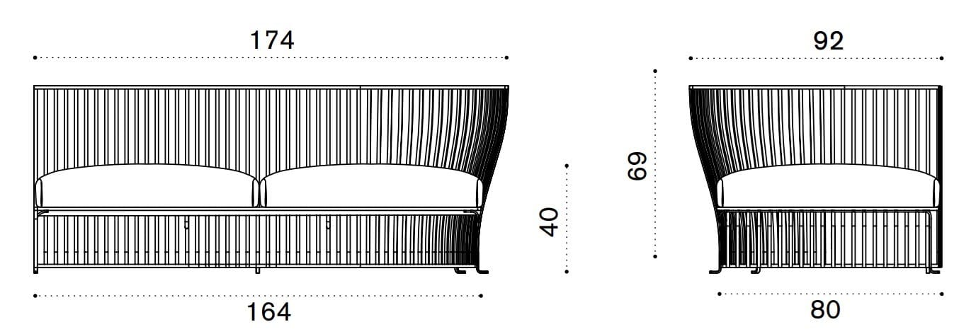 Секционный садовый диван из ткани и алюминия Ethimo Venexia ARCH-00096824 - Вид №8