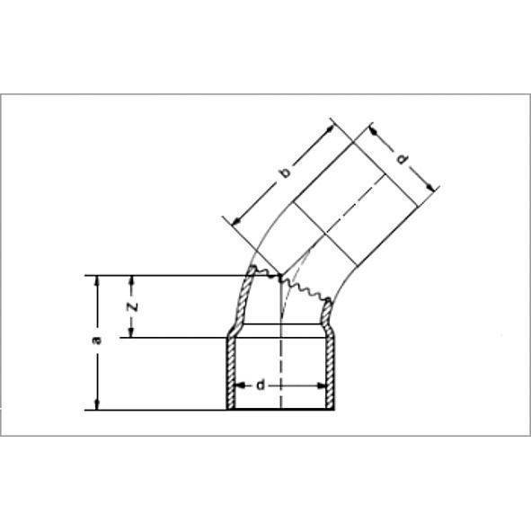 1504028 SANHA 5040 отвод 45° ВП-НП, медь 28 мм  - Вид №1