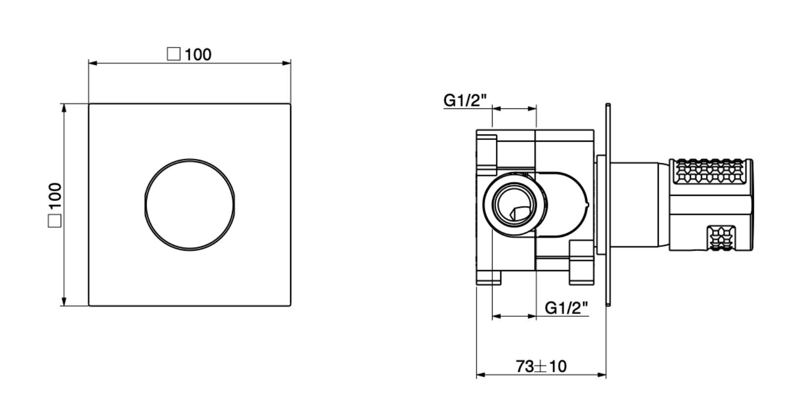 Однорычажный встраиваемый смеситель для душа GATTONI T_K ARCH-00126887 - Вид №4
