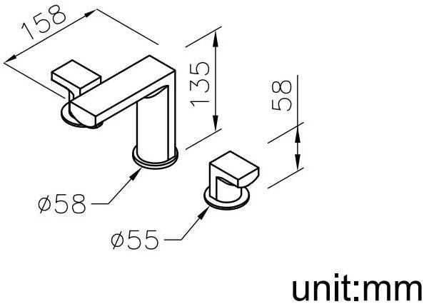 JUSTIME Смеситель для раковины на 3 отверстия из латуни Arch 6790-91-80cp - Вид №1