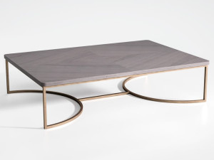 Низкий стол из металла и дерева