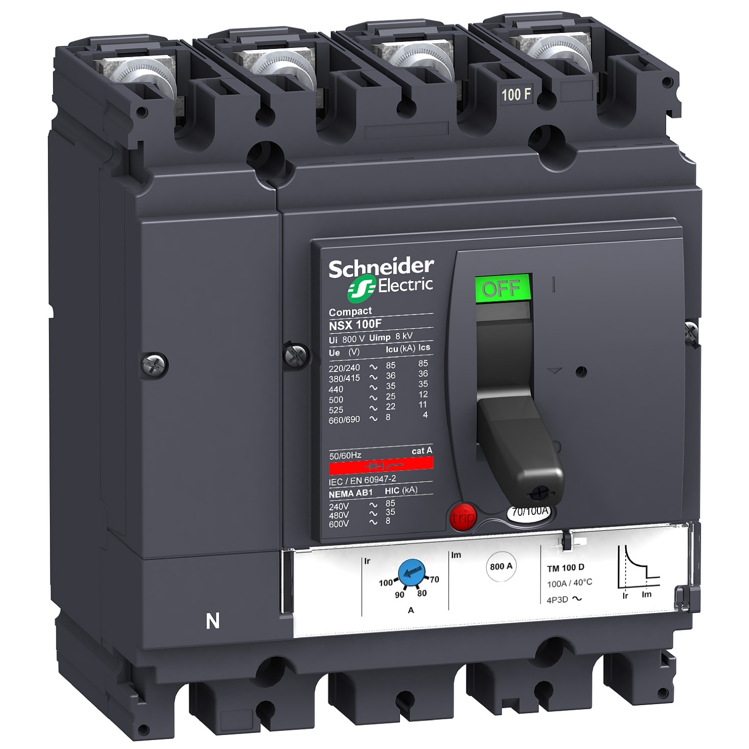 LV429657 Силовой автомат NSX 100, TM, 36кА, 4P, 16А Schneider Electric Compact 