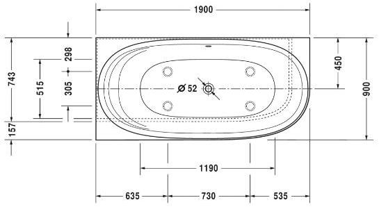 Duravit Угловая ванна из дюрасолида Cape cod 700362 - 700363 - Вид №4