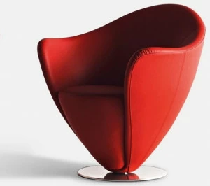 La Cividina Вращающееся кресло с кожаной обивкой Mon petit coeur