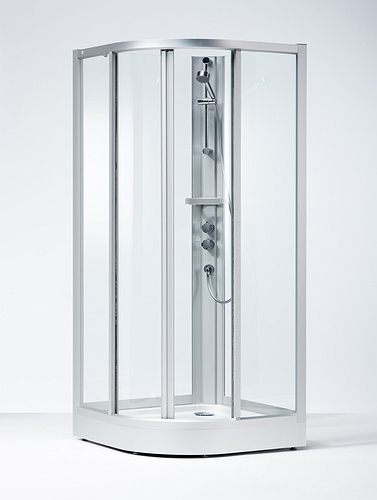 638487 IFO Душевая кабина круглая из кварца SKR NK, Задняя часть SK NF 900 x 900 Solid