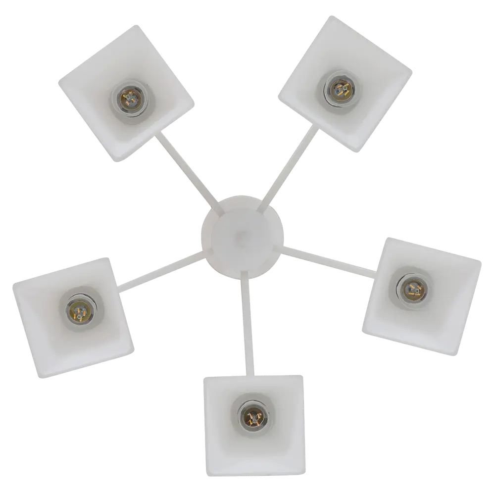 Люстра на штанге Cello 5 ламп 20 м² цвет белый SCHAFFNER STLM-2118635 - Вид №3