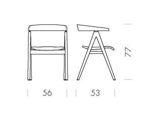 Дубовый стул с подлокотниками с открытой спинкой Gazzda Ava ARCH-00111958 - Вид №21