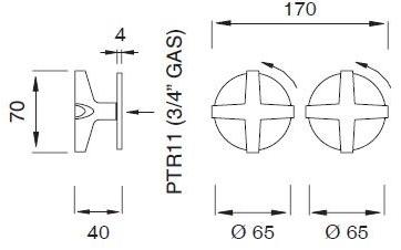 Ceadesign Группа из 2 смесителей открытого / закрытого типа со смешиванием Cross Crx 37 - Вид №1