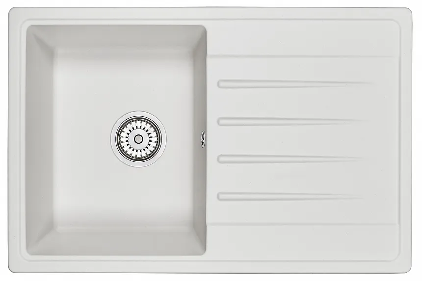 7602, БЕЛЫЙ, кухонная мойка, СтандАРТ кварц GRANULA Standart 7602-ST70 - Вид №1