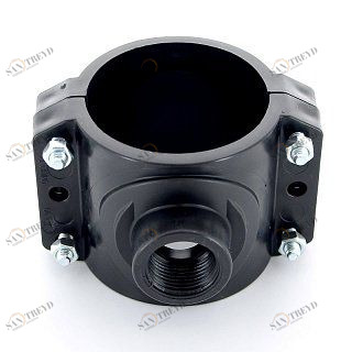 Врезка монтажная 90 x 1" ВР, 4 болта, для труб ПНД UNIDELTA 1019090004