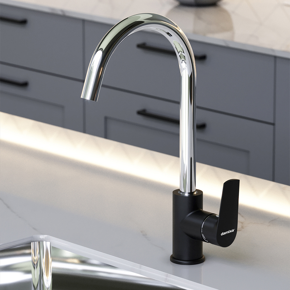 790720000 смеситель для кухни двухцветный черный Damixa Origin Balance 