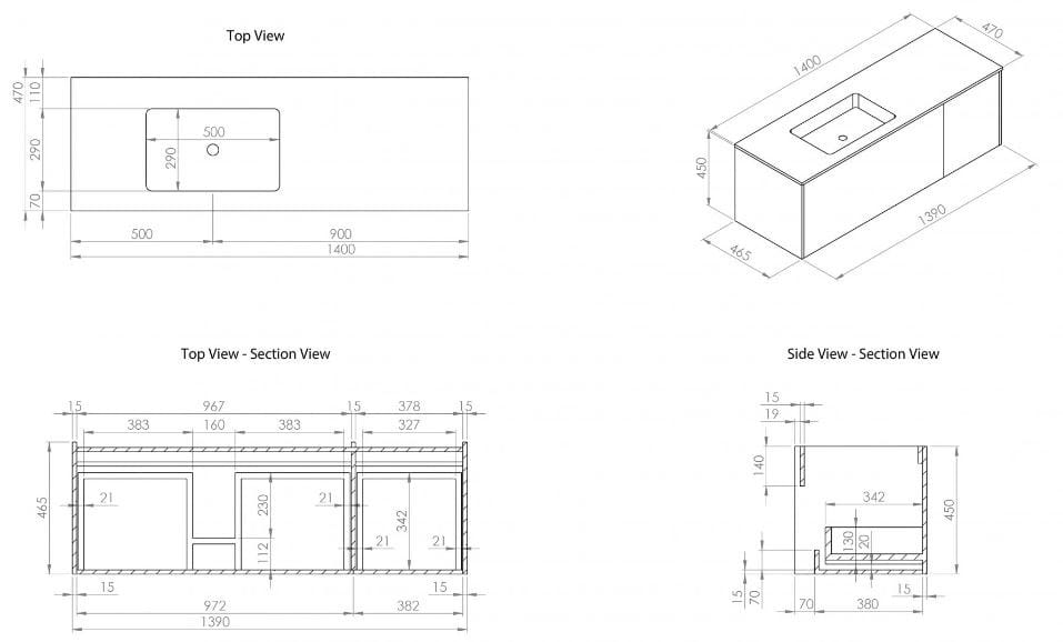 Деревянный подвесной умывальник со встроенным умывальником LUSSO Zotto ARCH-00113979 - Вид №5
