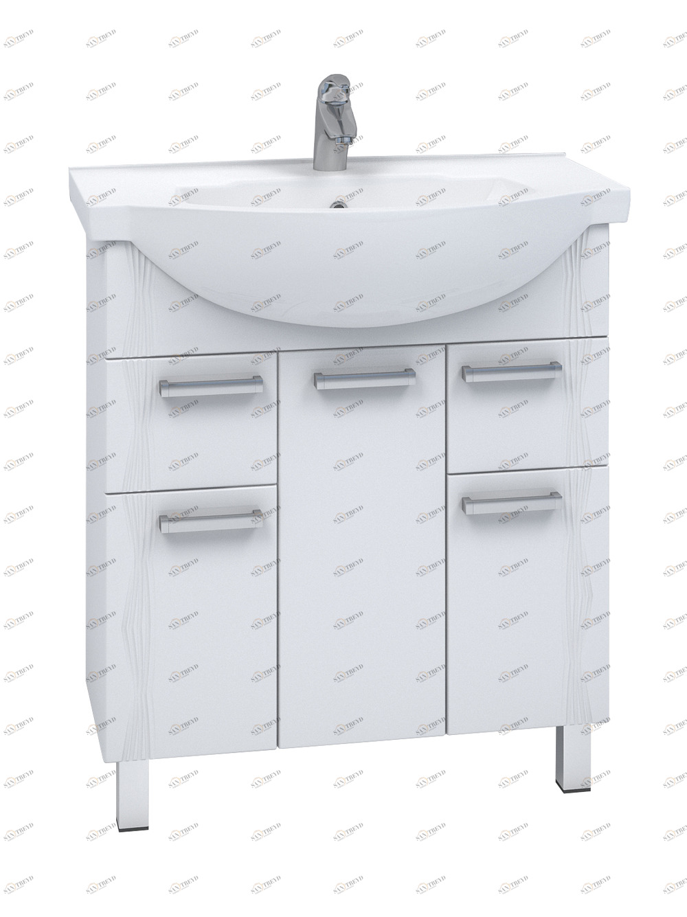 Тумба с раковиной Atlantic 750 (Элеганс)750⨉300⨉830 мм белый Santreyd sun-id-665204