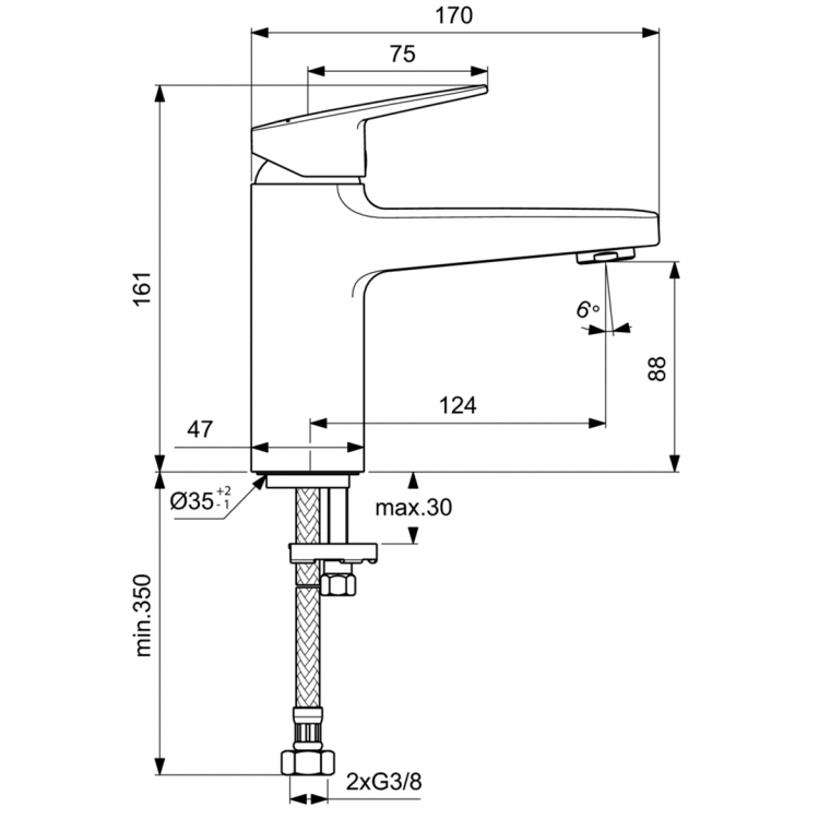 BD222AA Смеситель для раковины Ideal Standard CERAPLAN  - Вид №5