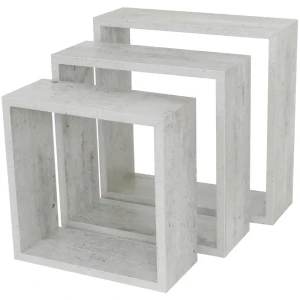 Набор настенных полок Spaceo 24x24 см/27x27 см/30x30 см МДФ цвет серый 3 шт 81898870 STLM-2121518