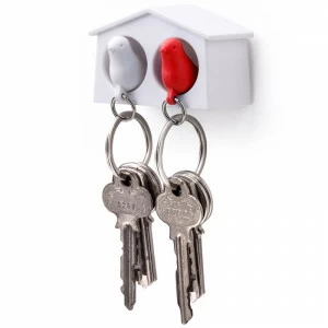 Держатель+брелок для ключей двойной mini sparrow белый-красный QUALY  253197 Красный