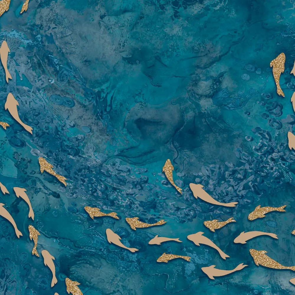 Обои флизелиновые Wallsecret Caribs синие 1.06 м 8766-27 STLM-2111046 - Вид №1