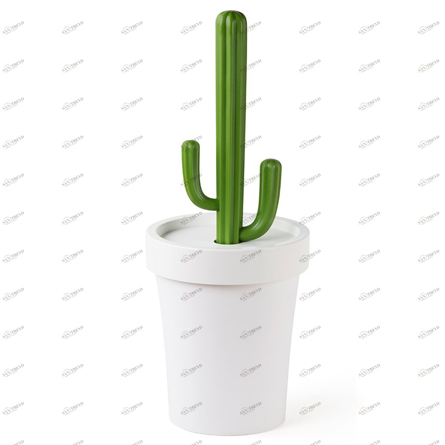 Контейнер для мусора cactrash, белый с зеленым QUALY  253539 Белый 