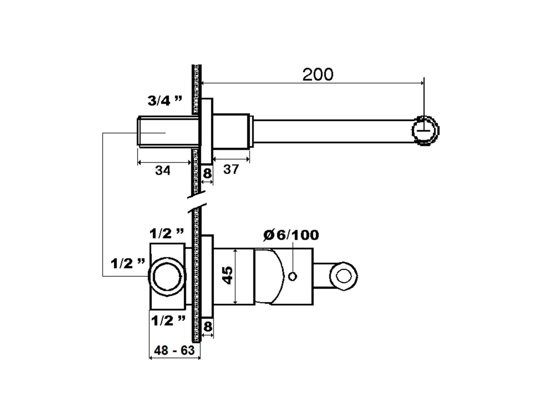 Настенный смеситель для раковины с 2 отверстиями rvb ARCH-00039706 - Вид №2