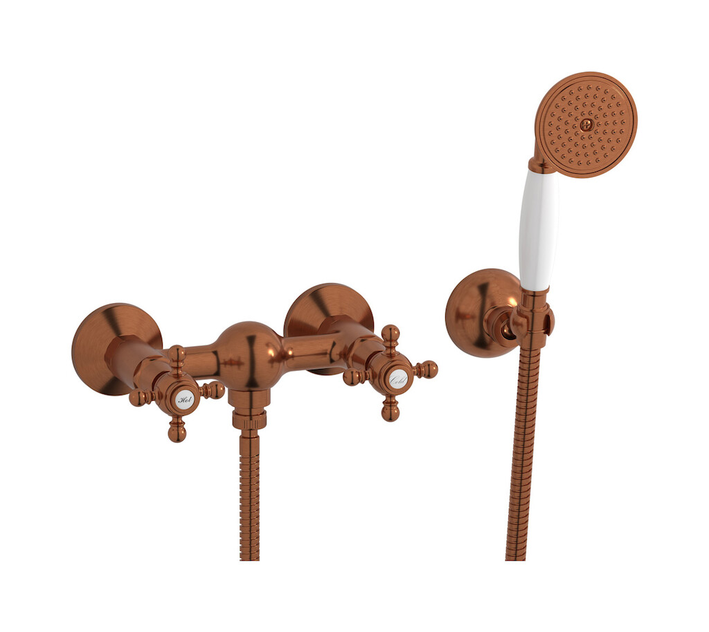 Встроенный смеситель для душа в комплекте с душевым гарнитуром. WE ARE IB hr350rr Antique Copper Hermes