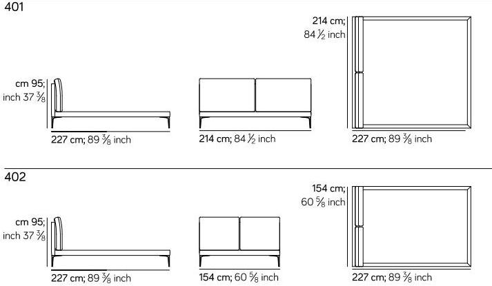 AMURA Двуспальная кровать с мягким изголовьем Segno Am018.374 - Вид №8