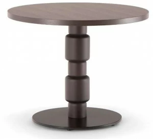 Tirolo Низкий круглый журнальный столик из массива дерева и металла Berlino 080 h54 t