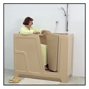 Ванна с дверцей Akcjum Oda 115-66-RH-B сидячая правосторонняя бежевая