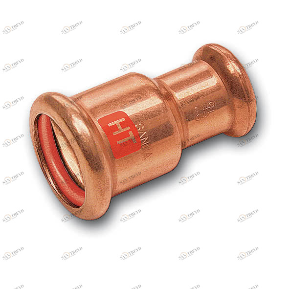1122402215 SANHA 12240 пресс-фитинг солн.,медь, муфта редукцион. ВПр-ВПр 22x15 мм 