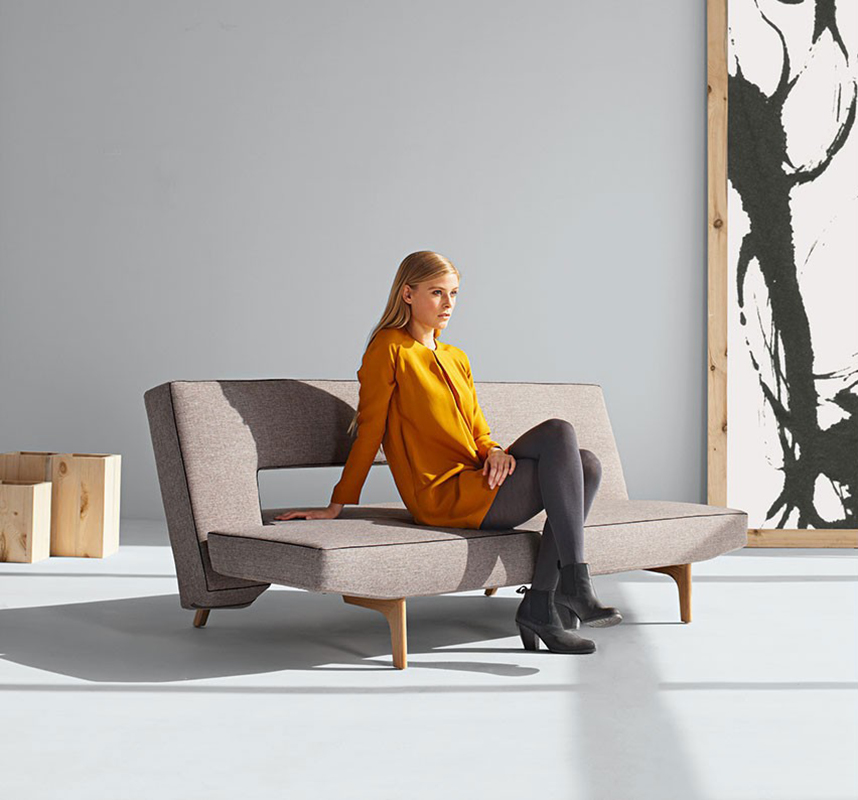 Диван Puzzle Wood с ножками из дуба, серый Innovation Living PUZZLEWOOD521 - Вид №10