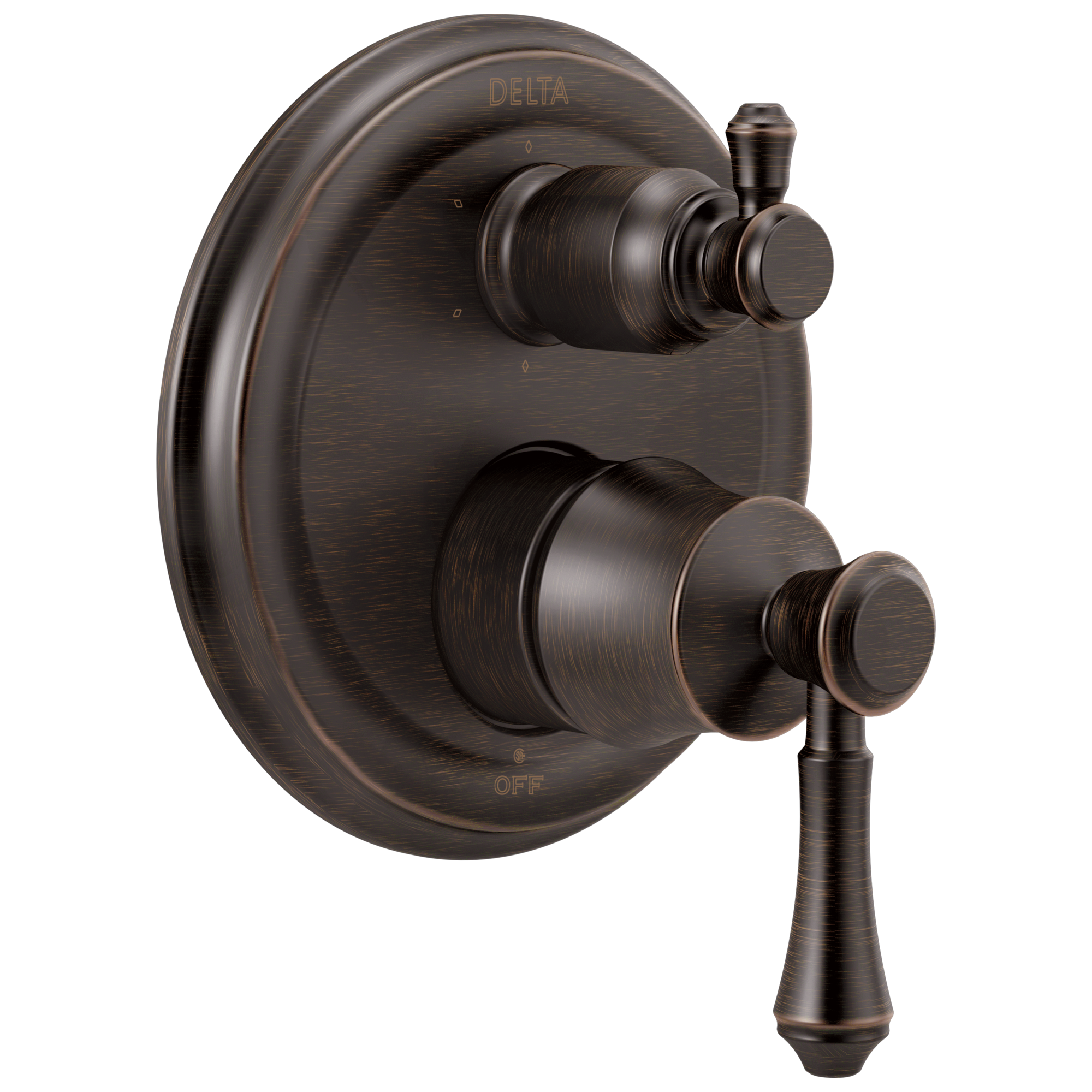 T24997-RB Трим клапана Traditional 2-Handle Monitor® серии 14 со встроенным переключателем на 6 положений Delta Faucet Delta Венецианская бронза