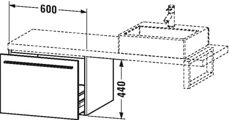 XL543301818 X-Large Шкафчик для консоли Белый матовый, декор Duravit - Вид №1